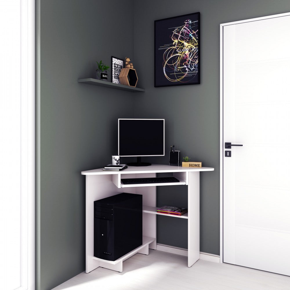 Birou pe colt SU15 RO Alb 76x76x75 cm