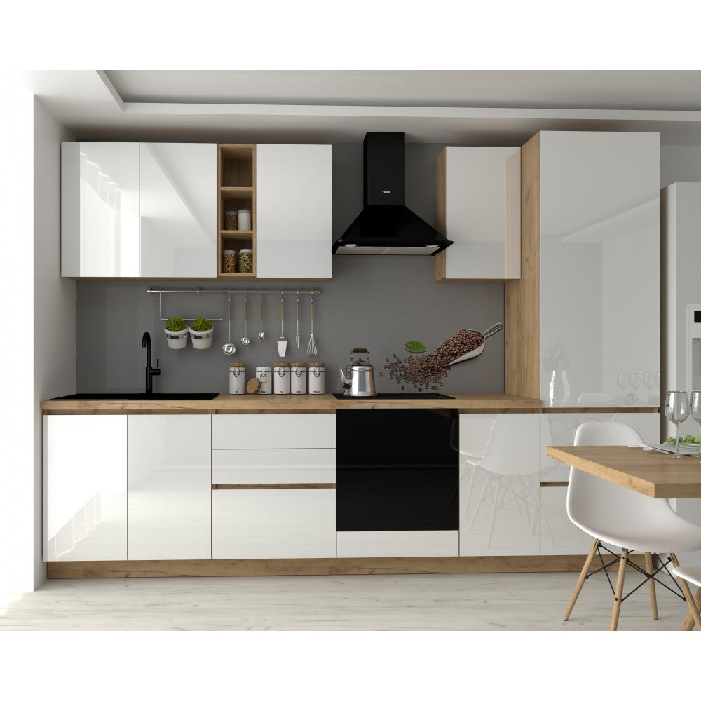 Bucatarie Chelsea stejar k003/ Alb 300x60x215 cm