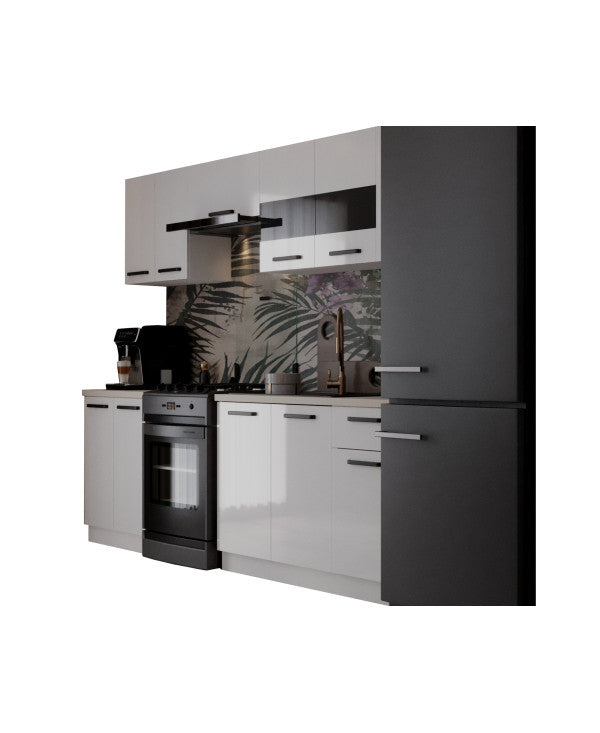 Bucatarie Daria, 240x60x200cm, Alb