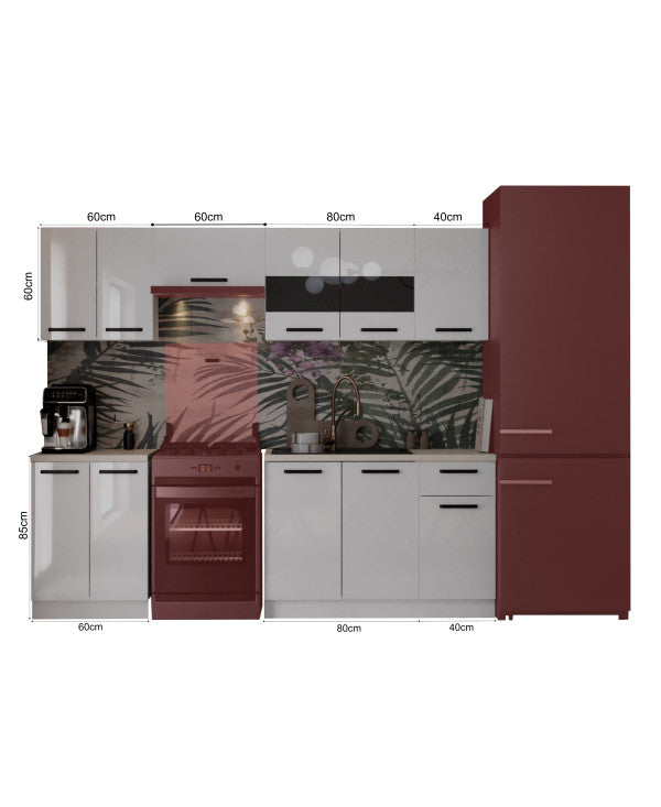 Bucatarie Daria, 240x60x200cm, Alb