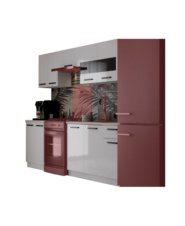 Bucatarie Daria, 240x60x200cm, Alb