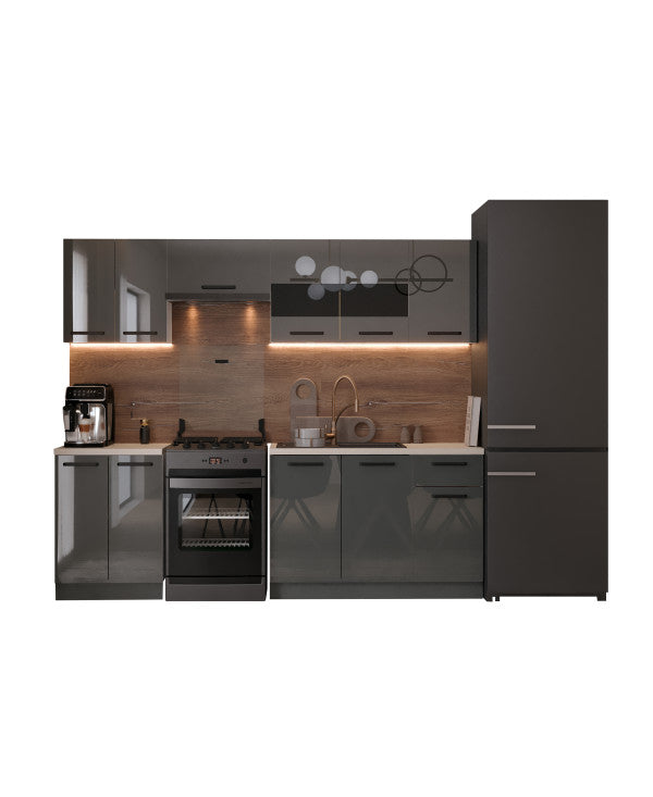 Bucatarie Daria, 240x60x200cm, Antracit