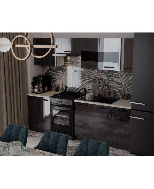 Bucatarie Daria, 240x60x200cm, Antracit