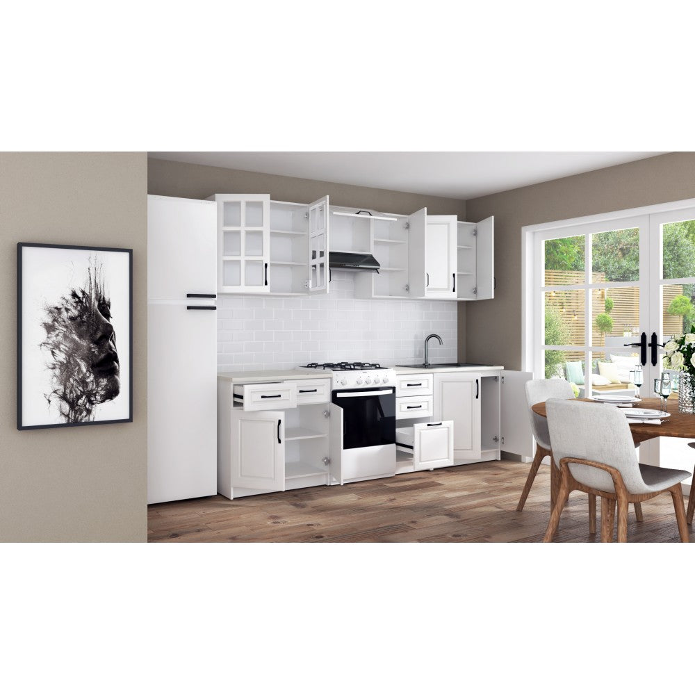 Bucatarie Michelle 2.6m MDF Ro, ALB