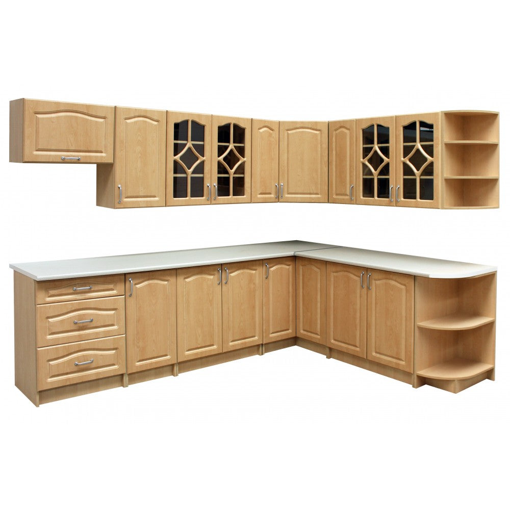 Bucatarie Olea pe colt MDF mesteacan,ua 270x60x200cm