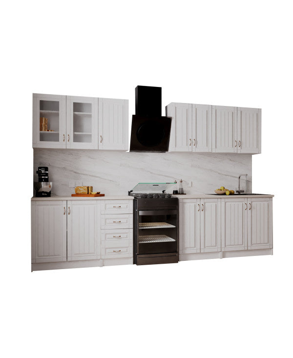 Bucatarie Provence RO 2.6m MDF, Alb