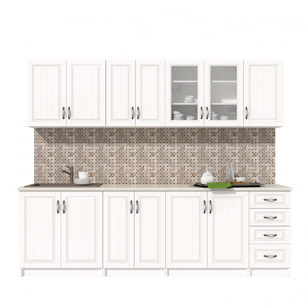 Bucatarie Provence RO 2.6m MDF, Alb