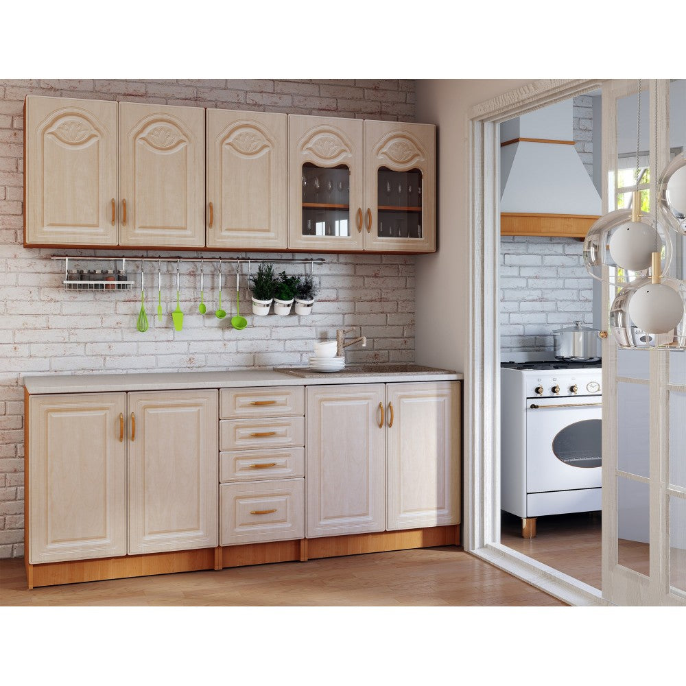 Bucatarie TIULPAN MDF 2.0M MESTEACAN CU BLAT INTREG