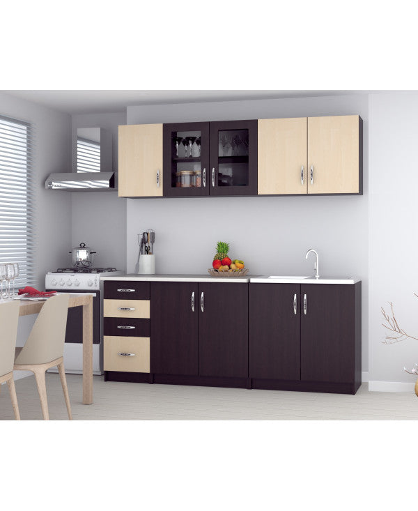 Bucatarie Venus ro 2.0m wenge+mesteacan