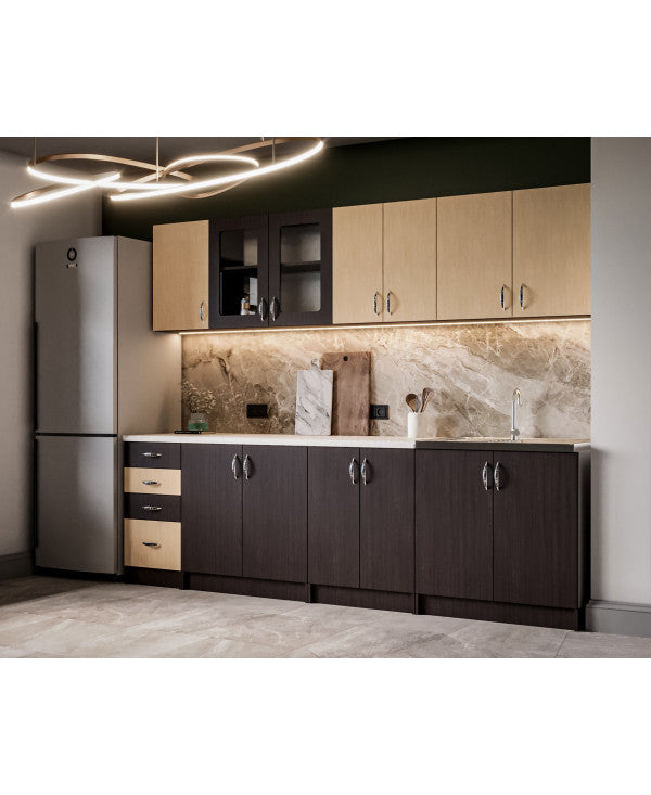 Bucatarie Venus ro 2.6m wenge+mesteacan