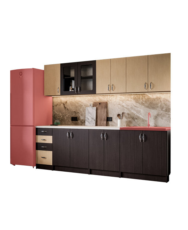 Bucatarie Venus ro 2.6m wenge+mesteacan