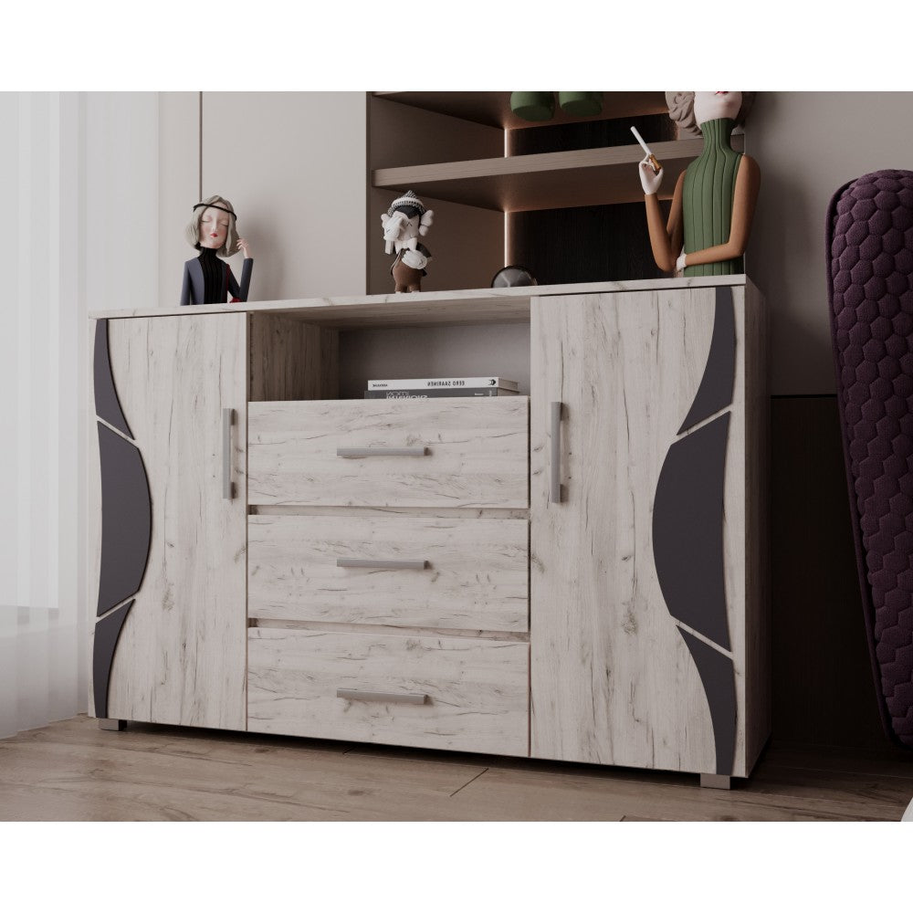 Comoda Laguna RO, 135x40x84 cm, Stejar K001