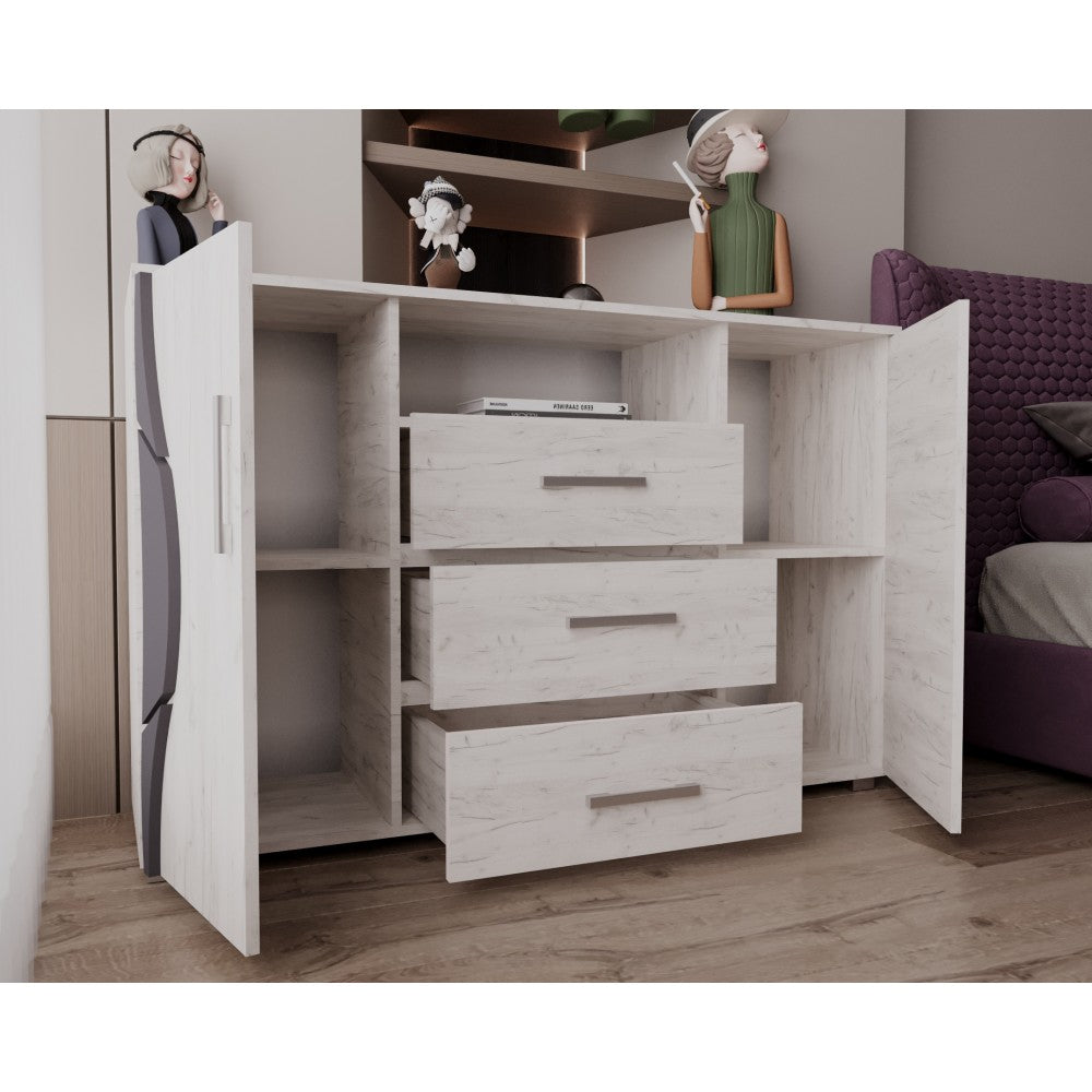 Comoda Laguna RO, 135x40x84 cm, Stejar K001