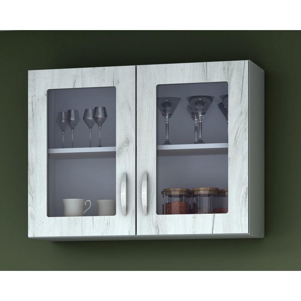 Corp superior cu geam Venus, 80x29x60cm, alb/k001