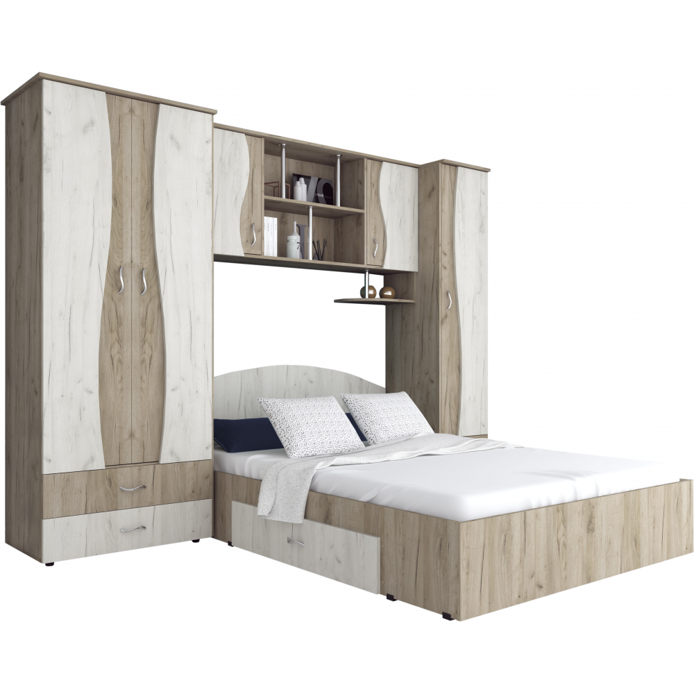 Dormitor Tineret cu D2, 262x51x200cm, K002/K001