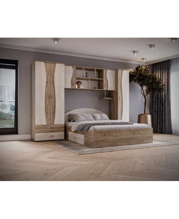 Dormitor Tineret cu D2, 262x51x200cm, K002/K001