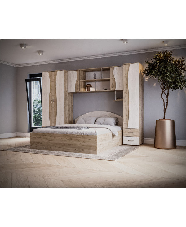 Dormitor Tineret cu D2, 262x51x200cm, K002/K001