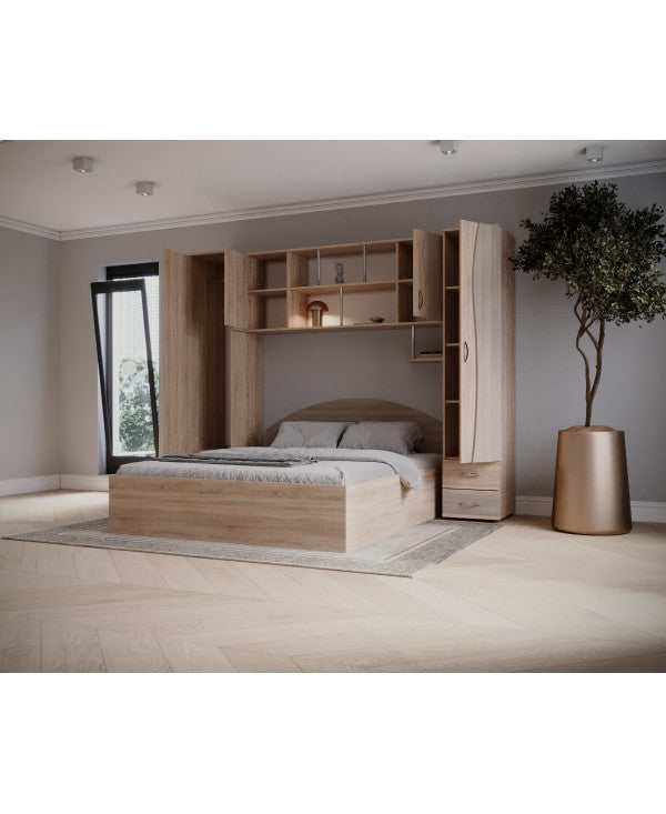 Dormitor Tineret, sonoma+truffe 227x51/205x200cm