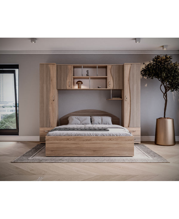 Dormitor Tineret, sonoma+truffe 227x51/205x200cm