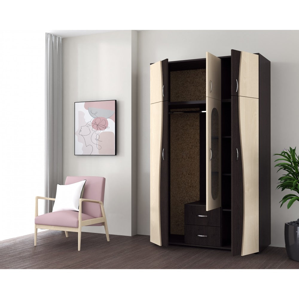 Dulap 3U "S" FS, 120x50x198 cm, wenge+mesteacan