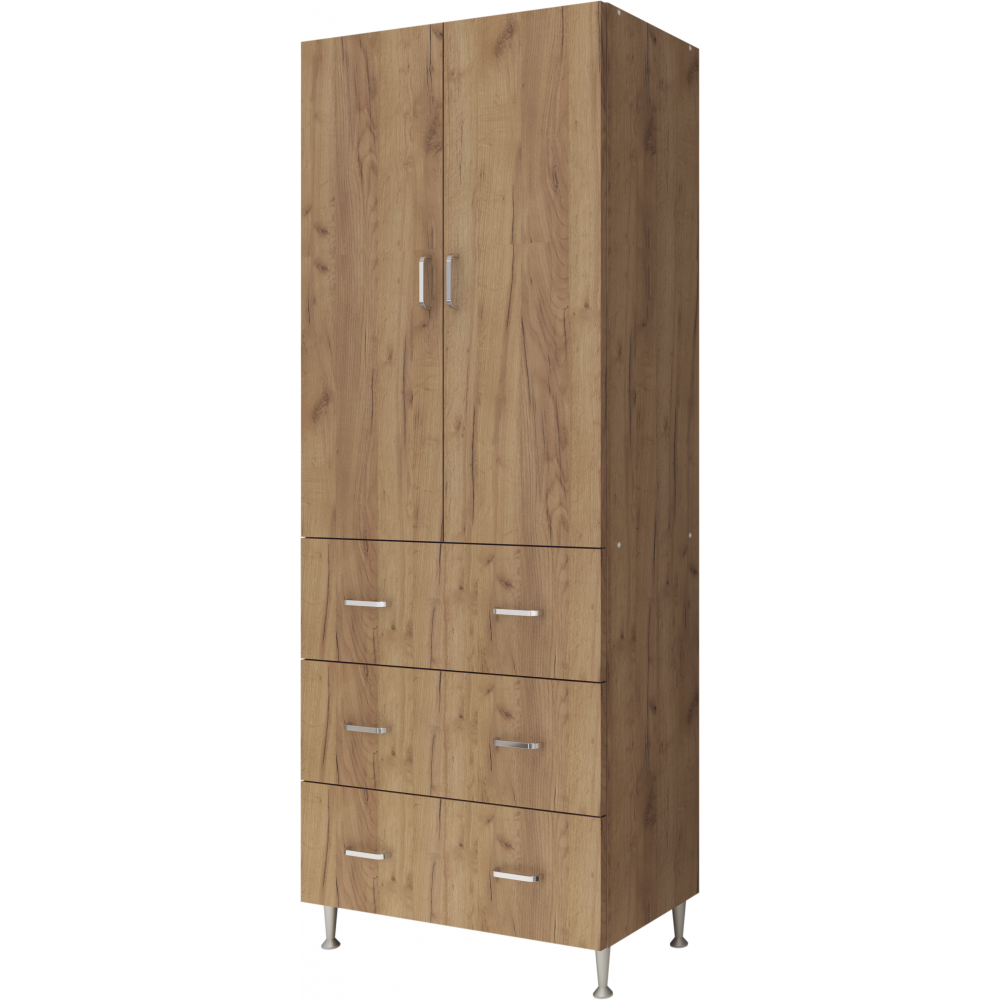 Dulap 70x35x180 cm, 2U-3S Stejar K003