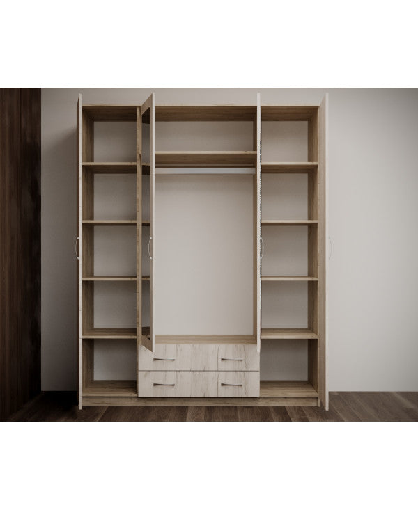 Dulap Garmonia 4U, 160x52x200 cm, stejar k001+k002