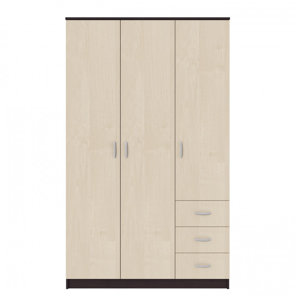 Dulap Ionut,120x50x200 cm, wenge/mesteacan