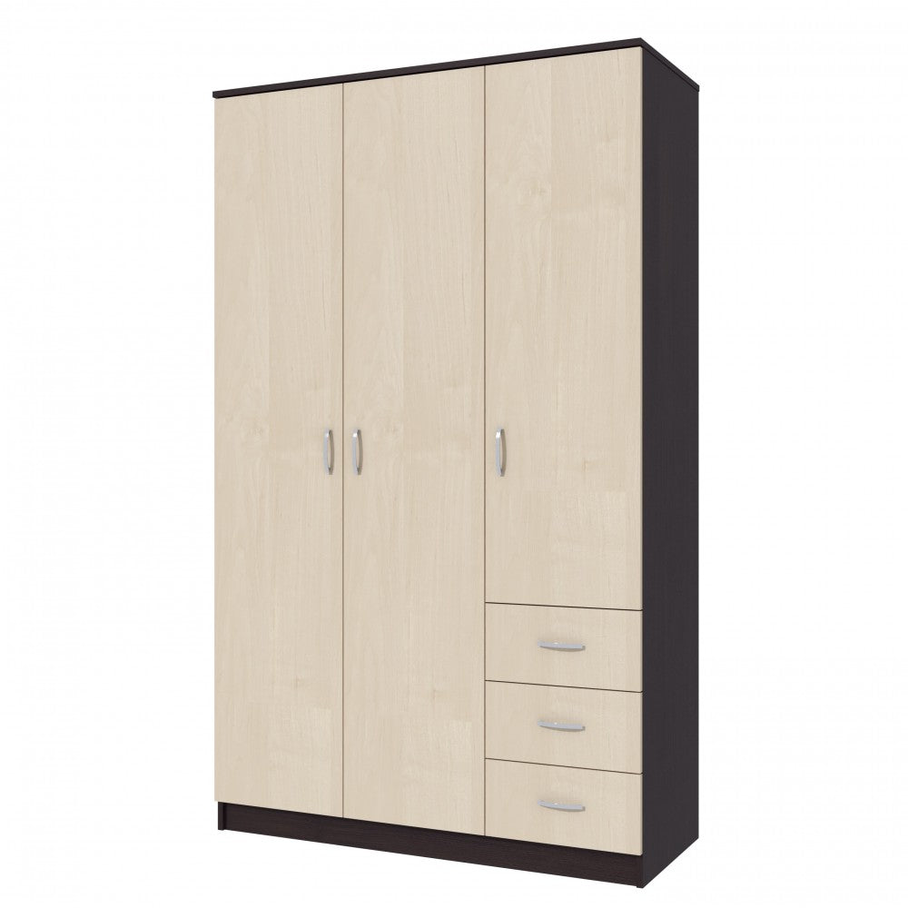 Dulap Ionut,120x50x200 cm, wenge/mesteacan