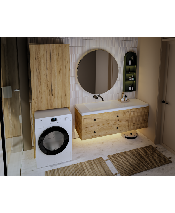 Dulap MS 2U Polite, 65x35x199cm, stejar k003