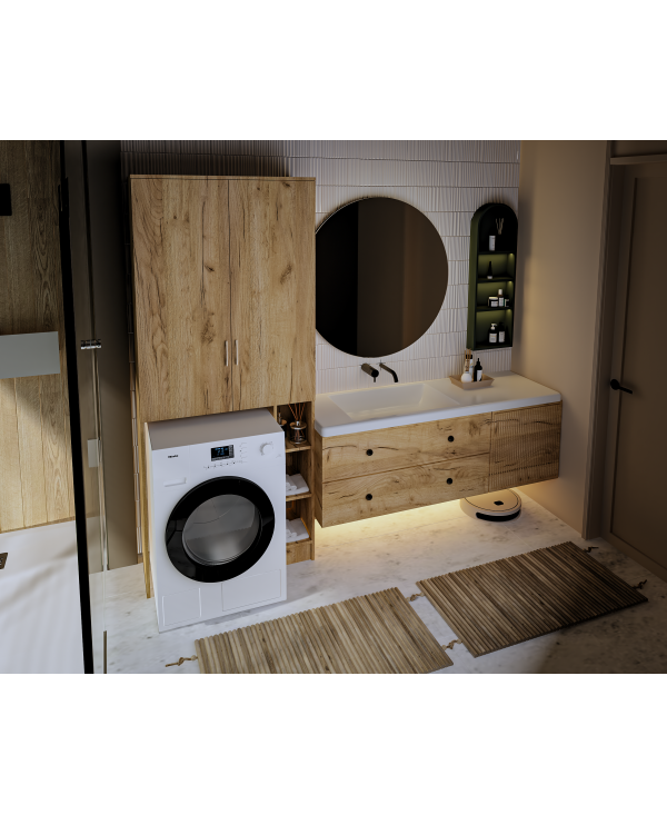 Dulap MS 2U Polite, 85x35X199 cm, stejar k003