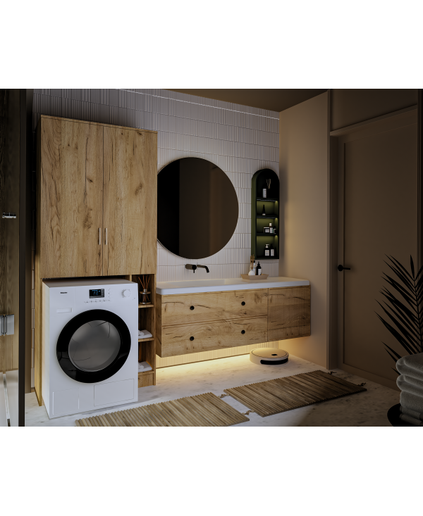 Dulap MS 2U Polite, 85x35X199 cm, stejar k003