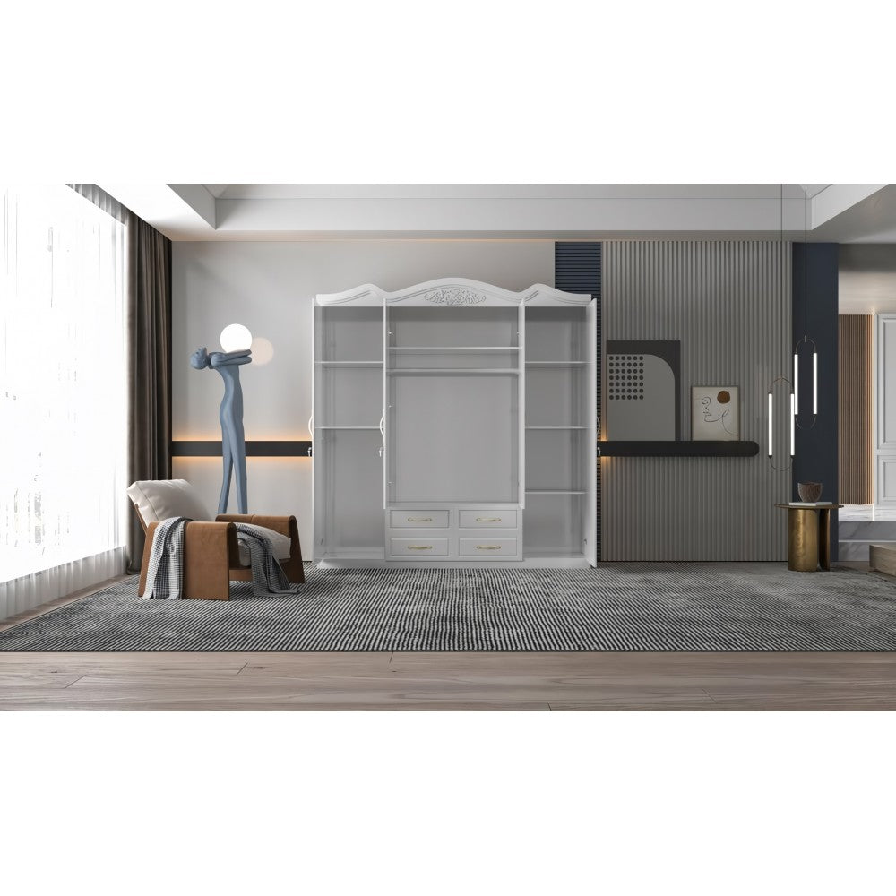 Dulap ZQW-034 MDF - 4U/4S, 200x50x200cm, alb