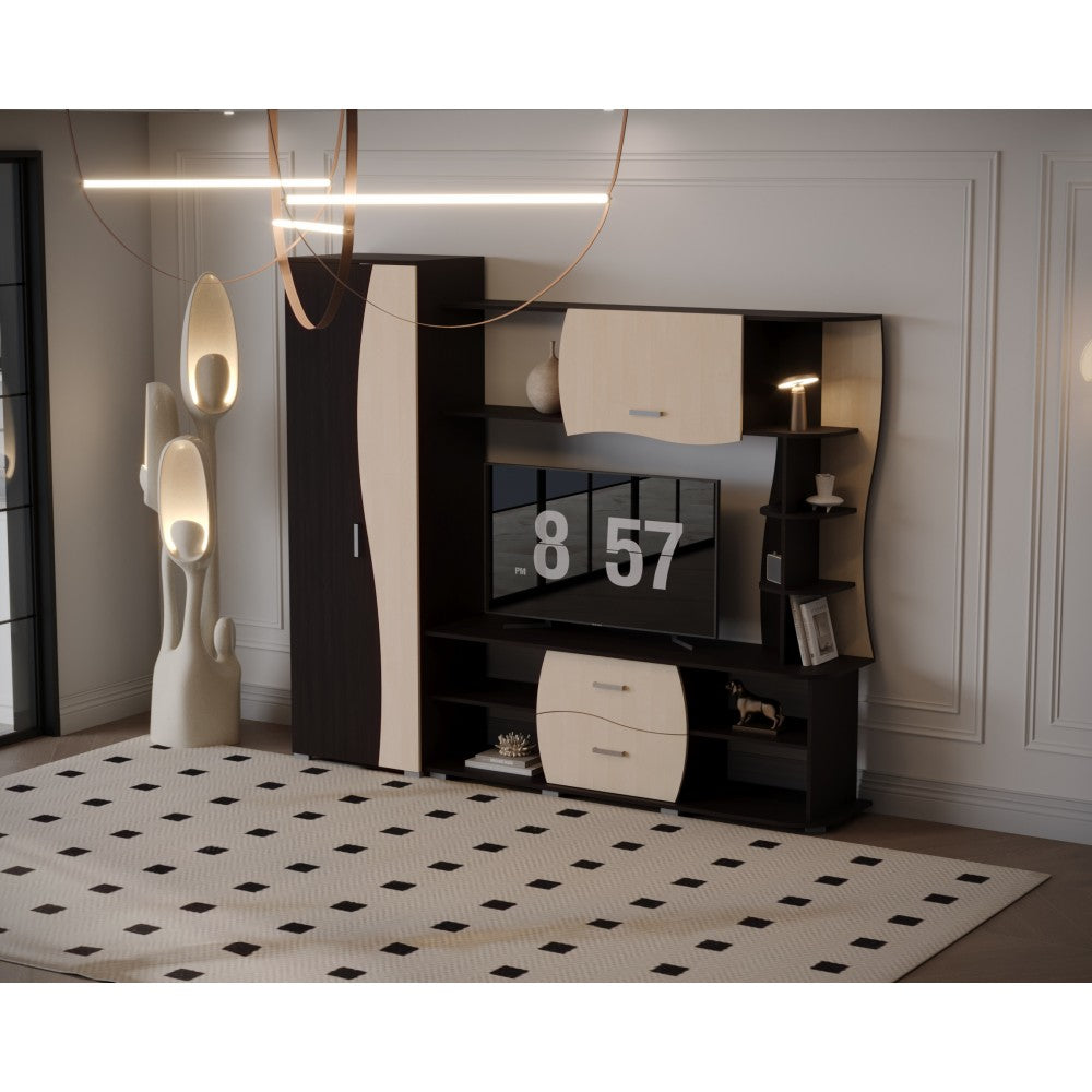 LIVING KAPRI RO WENGE+MESTEACAN 225x45x192CM