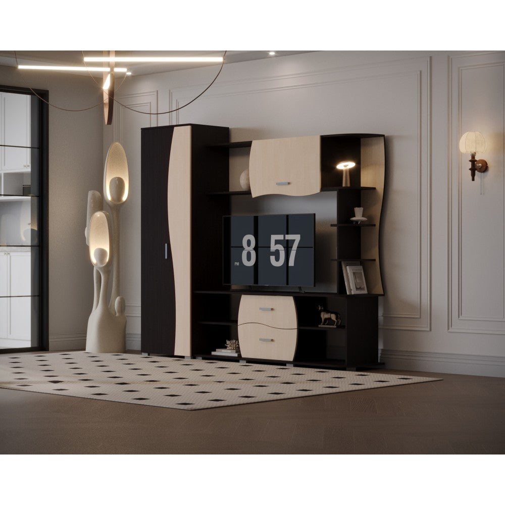 LIVING KAPRI RO WENGE+MESTEACAN 225x45x192CM