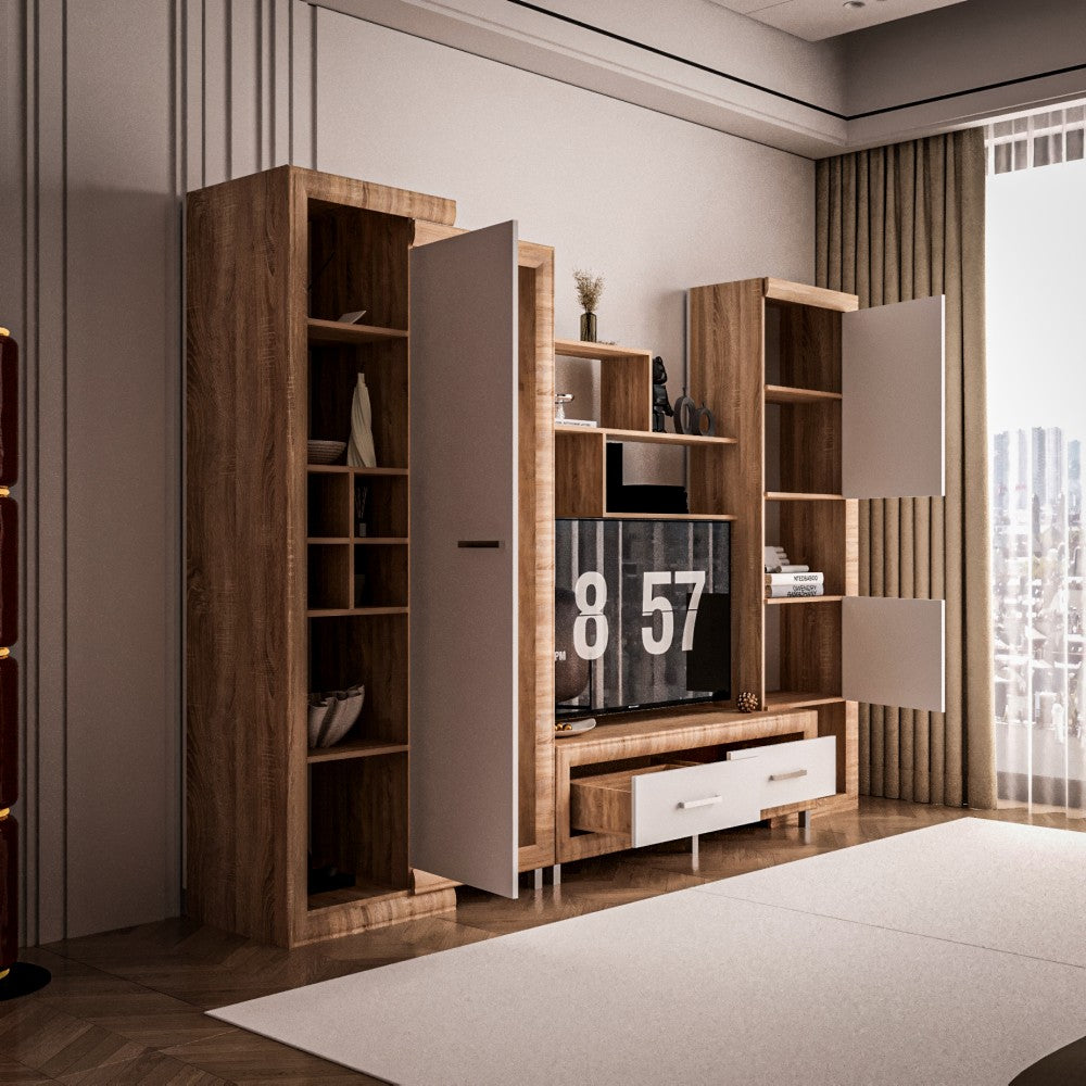 Living Sicilia Sonoma Alb Lucios 267X43X197 cm