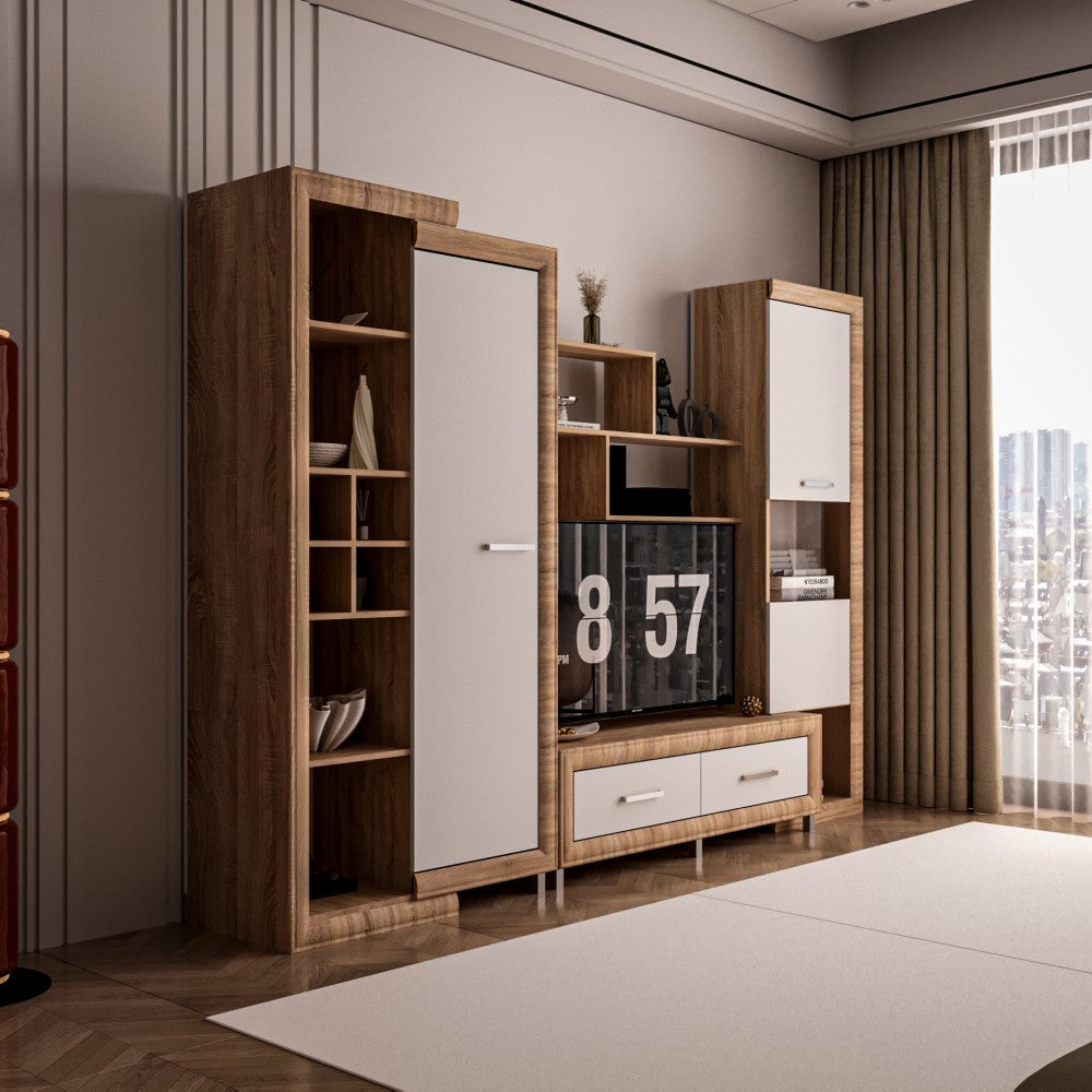 Living Sicilia Sonoma Alb Lucios 267X43X197 cm