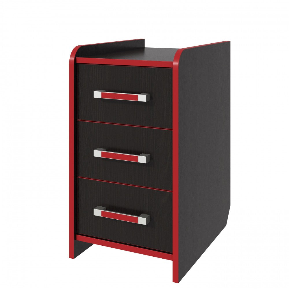 Noptiera birou PC KL 9.3 wenge+rosu