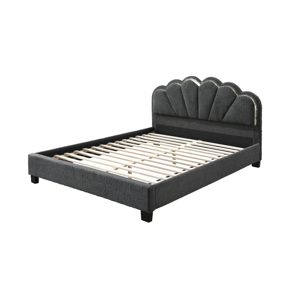 Pat tapitat Comfort 2 cu LED Gri 160x200