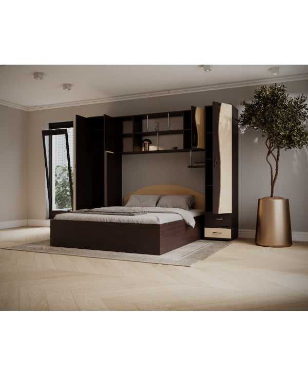 Dormitor Tineret, wenge+mesteacan 227x51/205x200cm