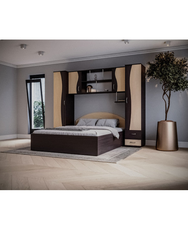 Dormitor Tineret, wenge+mesteacan 227x51/205x200cm