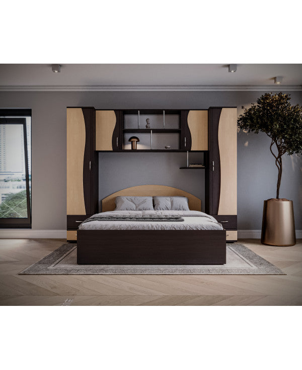 Dormitor Tineret, wenge+mesteacan 227x51/205x200cm