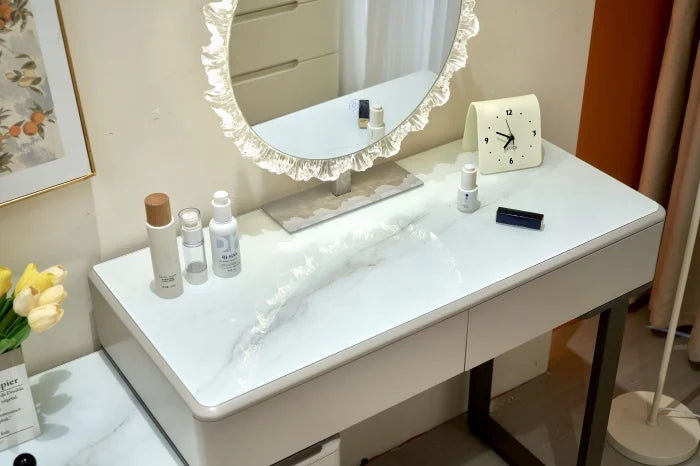 Set Masa machiaj Glam 140x40x135cm MDF+LED