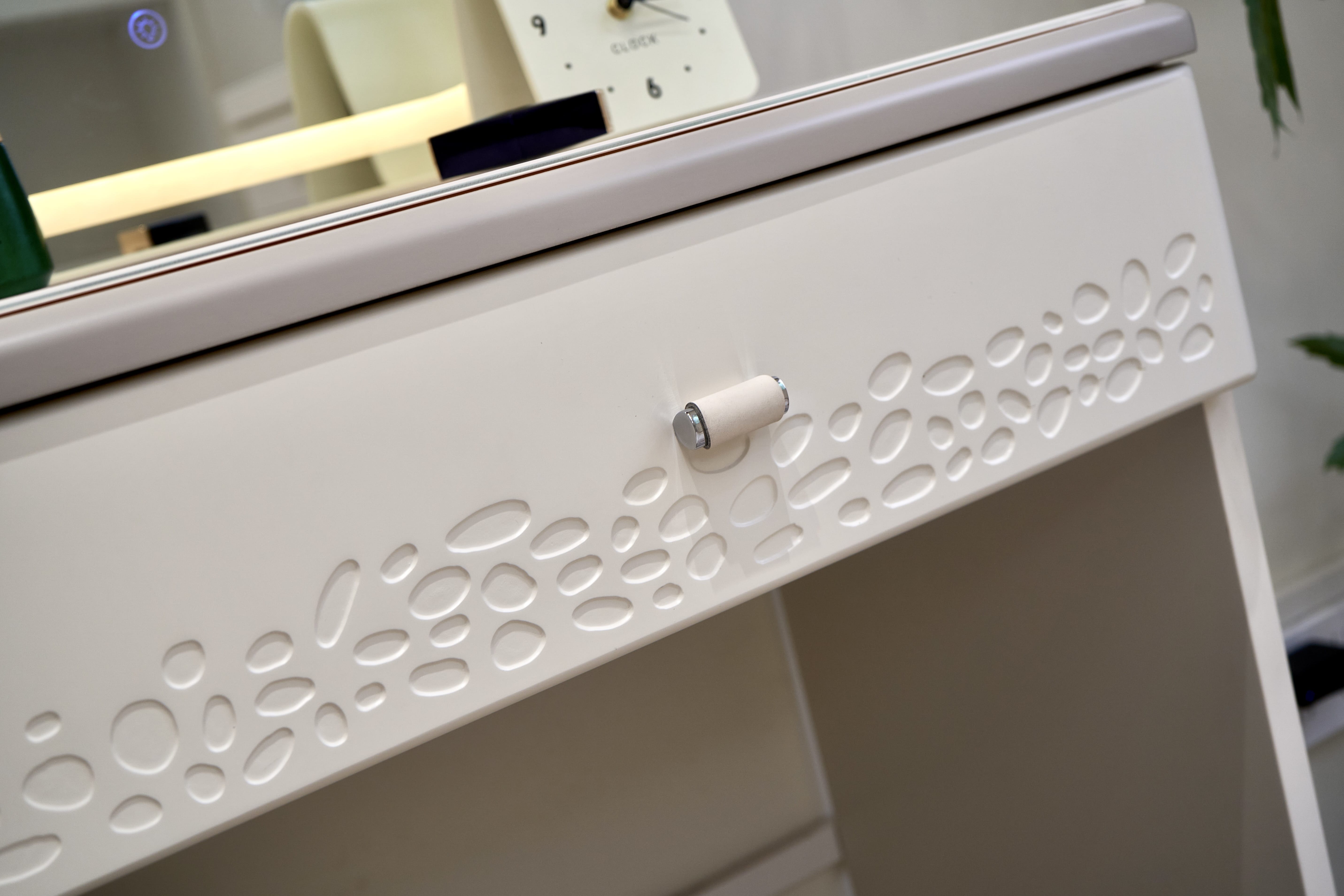 Masa Machiaj Phoenicia 100x400x130cm MDF Vopsit, Oglinda Led