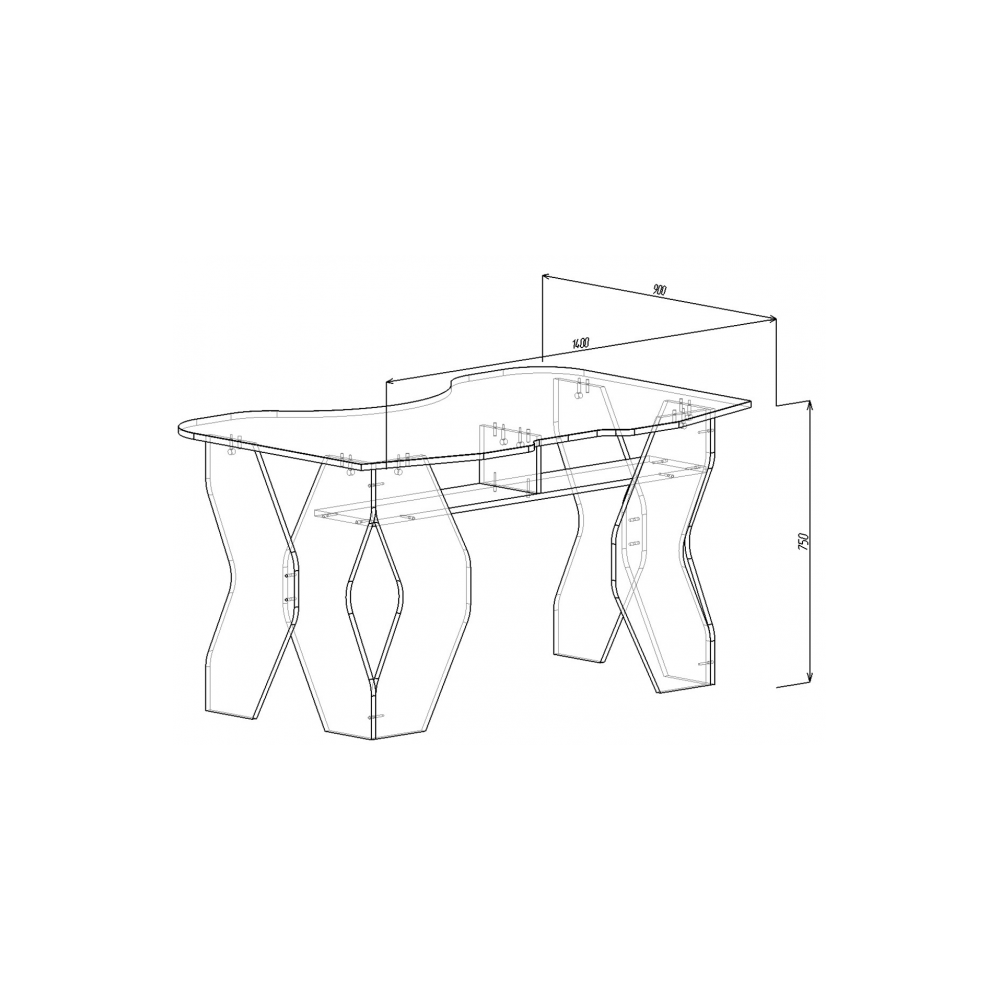 Birou PC KL 9.0 Wenge Rosu