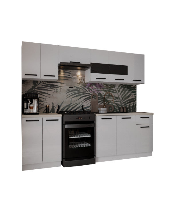 Bucatarie Daria, 240x60x200cm, Alb