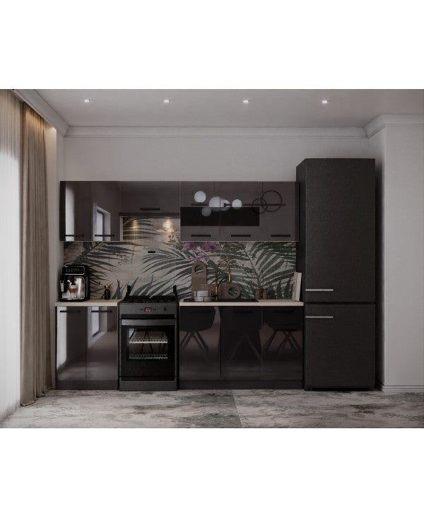 Bucatarie Daria, 240x60x200cm, Antracit