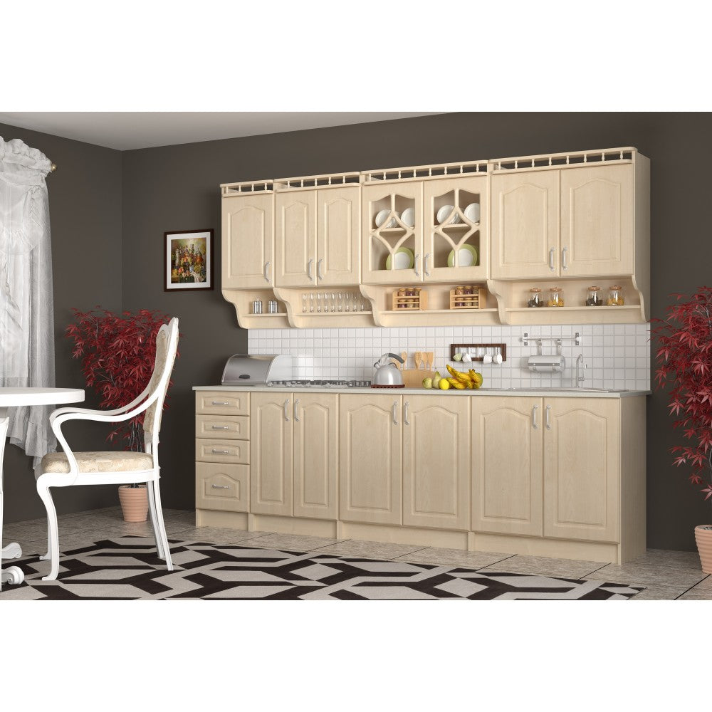 Bucatarie Korona Mebel Mesteacan cu blat intreg MDF 2.6 m