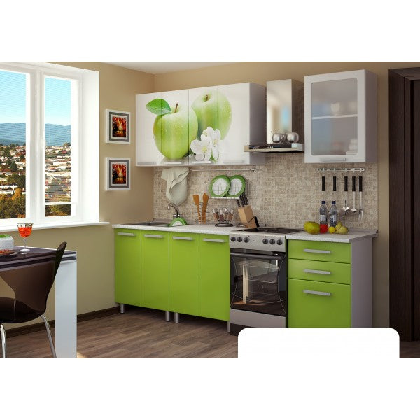 Bucatarie FAMP MAR Alb Verde 180x60x200 cm