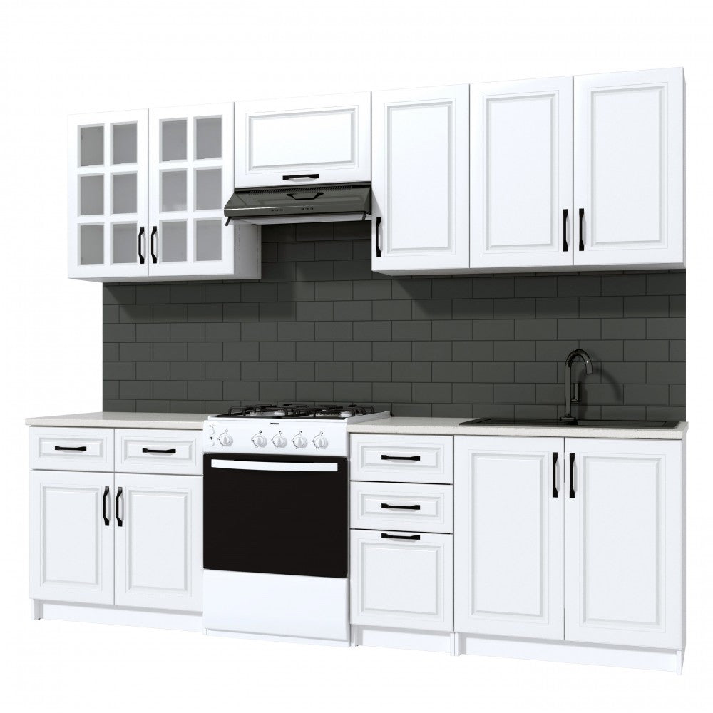 Bucatarie Michelle 2.6m MDF Ro, ALB