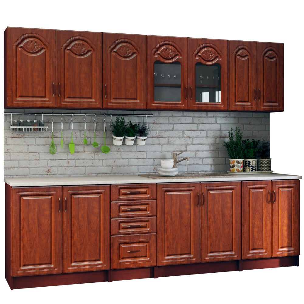 Bucatarie TIULPAN MDF 2.6M CALVADOS CU BLAT INTREG